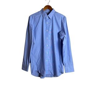 Uniqlo slim fit blue striped dress shirt